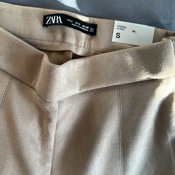 NWT Zara Suede nude pants - Picture 2 of 4